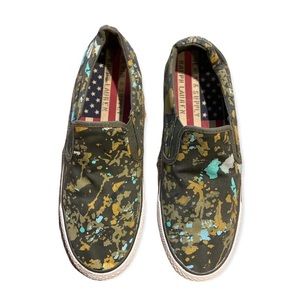 Denim  Supply Slip on Sneakers With Fatigue & American Flag Mens size 7.5